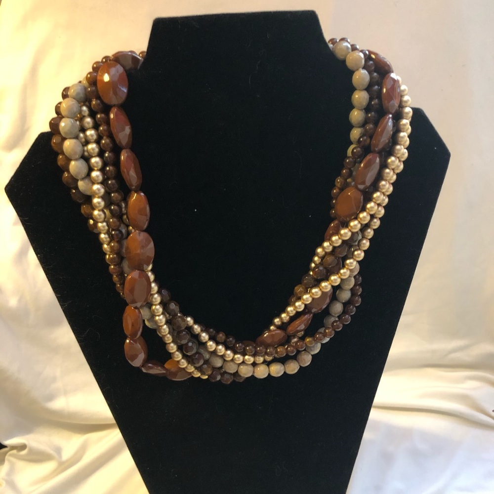 Multi layered and colored beaded necklace